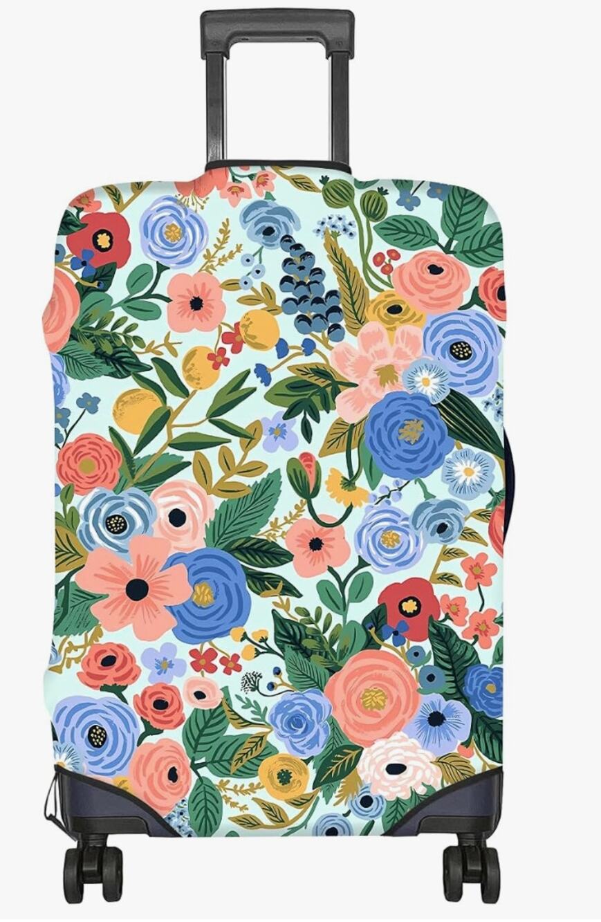 Luggage Suitcase Cover Protector, Washable Polyester Luggage Covers- Flowers